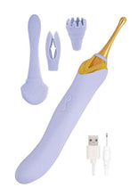 Load image into Gallery viewer, Goddess : Elegance Rechargeable Silicone Dual End Massager - Lavender
