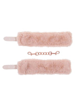 Load image into Gallery viewer, Sex &amp; Mischief Peaches ‘n CreaMe Fur Handcuffs - Ivory/Rose Gold
