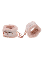 Load image into Gallery viewer, Sex &amp; Mischief Peaches ‘n CreaMe Fur Handcuffs - Ivory/Rose Gold
