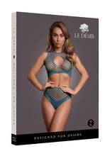 Load image into Gallery viewer, Le Desir Duo Net Key Hole Bra Set - O/S - Blue
