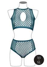 Load image into Gallery viewer, Le Desir Duo Net Key Hole Bra Set - O/S - Blue
