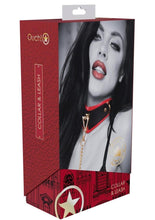 Load image into Gallery viewer, Ouch! Milan Collection Collar with Leash - Black/Red
