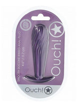 Load image into Gallery viewer, Ouch! Ribbed Anal Plug Silicone - Metallic Purple
