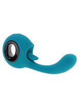 Load image into Gallery viewer, "How Many Licks" Rechargeable Silicone Vibrator with Clitoral Stimulator - Blue
