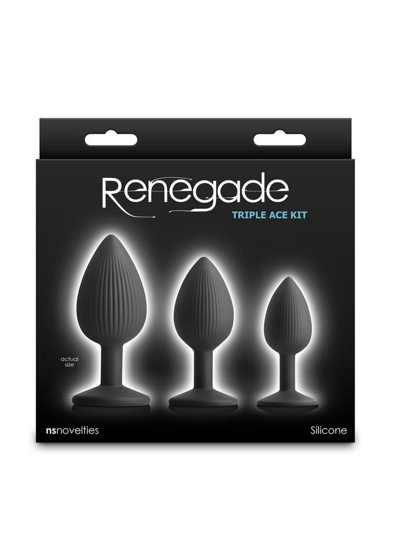 Renegade Triple Ace Silicone Anal Plugs Kit (3pc Set)