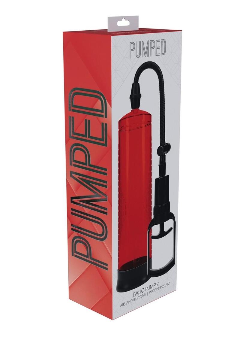 Pumped Basic Pump 2: Water Resistant Silicone Penis Pump - Red