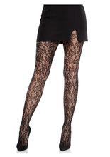 Load image into Gallery viewer, Leg Avenue Camellia Lace Tights - Black - O/S
