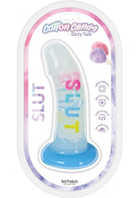 Load image into Gallery viewer, Cotton Candy Dirty Talk Slut Silicone Dildo 6in
