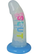 Load image into Gallery viewer, Cotton Candy Dirty Talk Slut Silicone Dildo 6in
