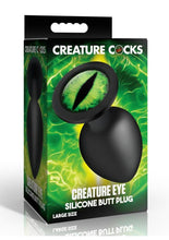 Load image into Gallery viewer, Creature Cocks Green Eye Silicone Butt Plug - Black/Green - available in 3 sizes
