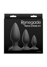 Load image into Gallery viewer, Renegade Triple Strike Silicone Anal Plug Kit (3pc Set) - Black
