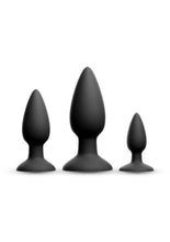 Load image into Gallery viewer, Renegade Triple Strike Silicone Anal Plug Kit (3pc Set) - Black
