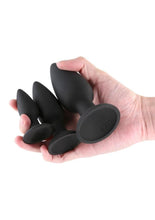 Load image into Gallery viewer, Renegade Triple Strike Silicone Anal Plug Kit (3pc Set) - Black
