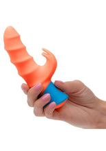 Load image into Gallery viewer, Rave Tickler Rechargeable Silicone Rabbit Vibrator - Orange/Blue

