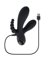 Load image into Gallery viewer, Selopa Triple Aces Rechargeable Silicone Triple Rabbit Vibrator - Black
