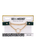 Load image into Gallery viewer, Sex &amp; Mischief Indica Day Collar - Green/Gold
