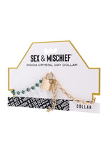Load image into Gallery viewer, Sex &amp; Mischief Indica Crystal Day Collar - Green/Gold
