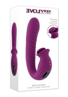 Evolved : Deep Ecstasy - Silicone Ribbed Thrusting Rabbit Vibrator with Clitoral Stimulator