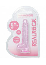 Load image into Gallery viewer, RealRock Crystal Clear Realistic Dildo with Balls 5in - Pink
