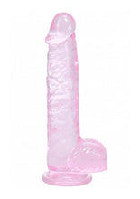 Load image into Gallery viewer, RealRock Crystal Clear Realistic Dildo with Balls 5in - Pink
