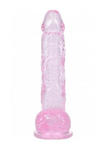 Load image into Gallery viewer, RealRock Crystal Clear Realistic Dildo with Balls 5in - Pink
