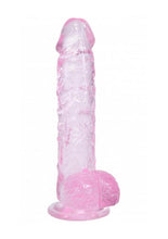 Load image into Gallery viewer, RealRock Crystal Clear Realistic Dildo with Balls 5in - Pink
