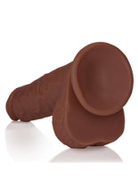 Load image into Gallery viewer, RealRock Realistic Skin Straight Realistic Dildo with Balls and Suction Cup 9in - Chocolate
