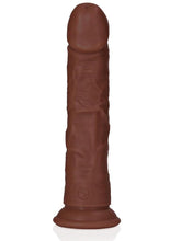 Load image into Gallery viewer, RealRock Realistic Skin Curved Dildo 7in - Chocolate
