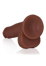 Load image into Gallery viewer, RealRock Realistic Skin Straight Realistic Dildo with Balls and Suction Cup 7in - Chocolate

