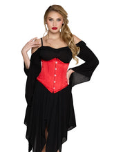 Load image into Gallery viewer, LEG AVENUE : Steel Boned Satin Waist Cincher (in Black or Red)

