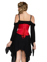 Load image into Gallery viewer, LEG AVENUE : Steel Boned Satin Waist Cincher (in Black or Red)
