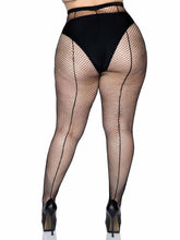 Load image into Gallery viewer, Leg Avenue Fishnet with Backseam Pantyhose - Plus Size - Black
