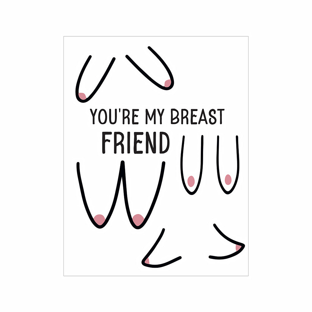 Breast Friends Naughty Kard - Blank Greeting Card