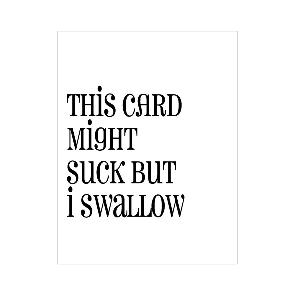 Suck vs Swallow Naughty Kard - Blank Greeting Card