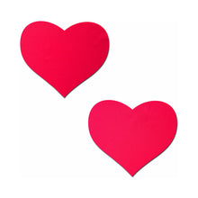 Load image into Gallery viewer, Neon Red Day-Glow Lycra Heart Pastie
