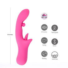 Load image into Gallery viewer, Maia:  ALORA PINK Dual Motor 3-Speed 7-Function Licking Rotating Vibrator
