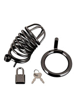 Load image into Gallery viewer, Blue Line Deluxe Chastity Cage - Black
