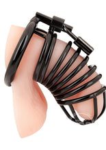 Load image into Gallery viewer, Blue Line Deluxe Chastity Cage - Black
