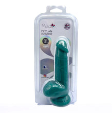 Load image into Gallery viewer, MAIA : DECLAN GREEN Dual Density Liquid Silicone 6.5 Inch Suction Cup Dong
