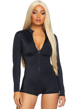 Load image into Gallery viewer, Zipper front long sleeved romper

