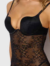 Load image into Gallery viewer, HOUSE OF DESIRE: YVONE LACE PLUNGE PUSH UP GOWN - Black
