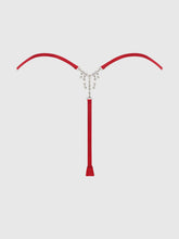 Load image into Gallery viewer, HOUSE OF DESIRE: KRYSTAL SIDE SLIDER &amp; RHINESTONE FRINGE BACK G-STRING [available in Black &amp; Red]
