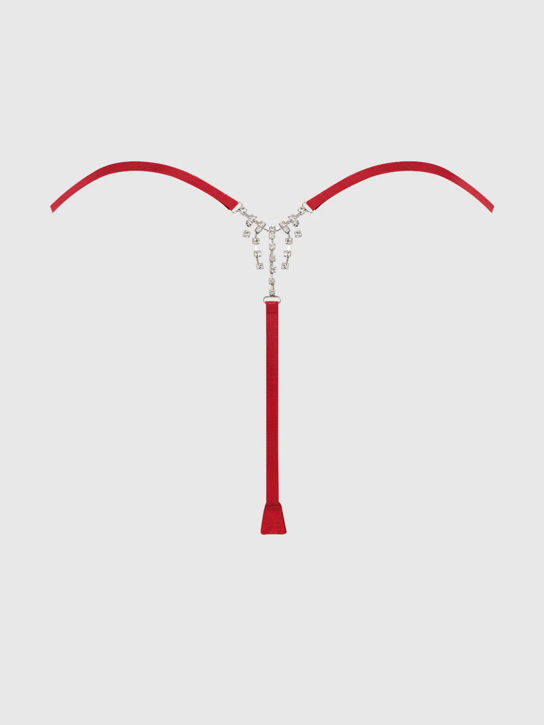 HOUSE OF DESIRE: KRYSTAL SIDE SLIDER & RHINESTONE FRINGE BACK G-STRING [available in Black & Red]