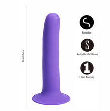 Load image into Gallery viewer, Maia : MARIN 8 Inch Liquid Silicone Suction Cup Dong Purple
