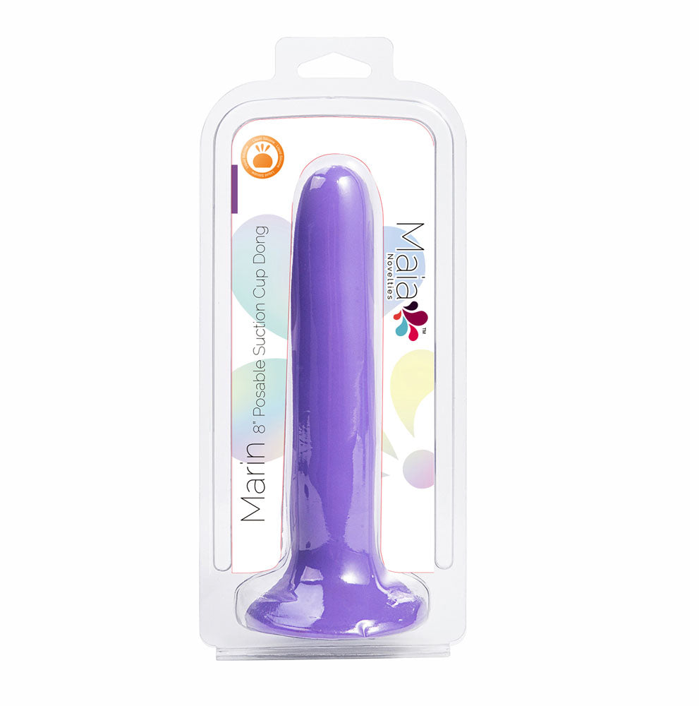Maia : MARIN 8 Inch Liquid Silicone Suction Cup Dong Purple