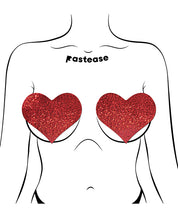Load image into Gallery viewer, Pastease Heart Glitter Red Fuller Coverage Pasties
