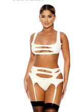 Load image into Gallery viewer, ForPlay - ACT CHILL: Cutout Bra, Garter Belt, and Panty Set
