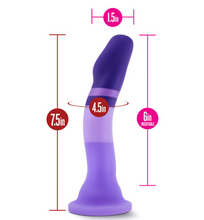 Load image into Gallery viewer, Avant D2 Curved G-Spot Dildo with Suction Cup Base 7in - Purple Rain
