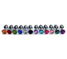 Load image into Gallery viewer, PINK ELEPHANT: Round Stainless Steel Jeweled Butt Plug [avaible in multiple colours and sizes]
