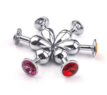 Load image into Gallery viewer, PINK ELEPHANT: Round Stainless Steel Jeweled Butt Plug [avaible in multiple colours and sizes]
